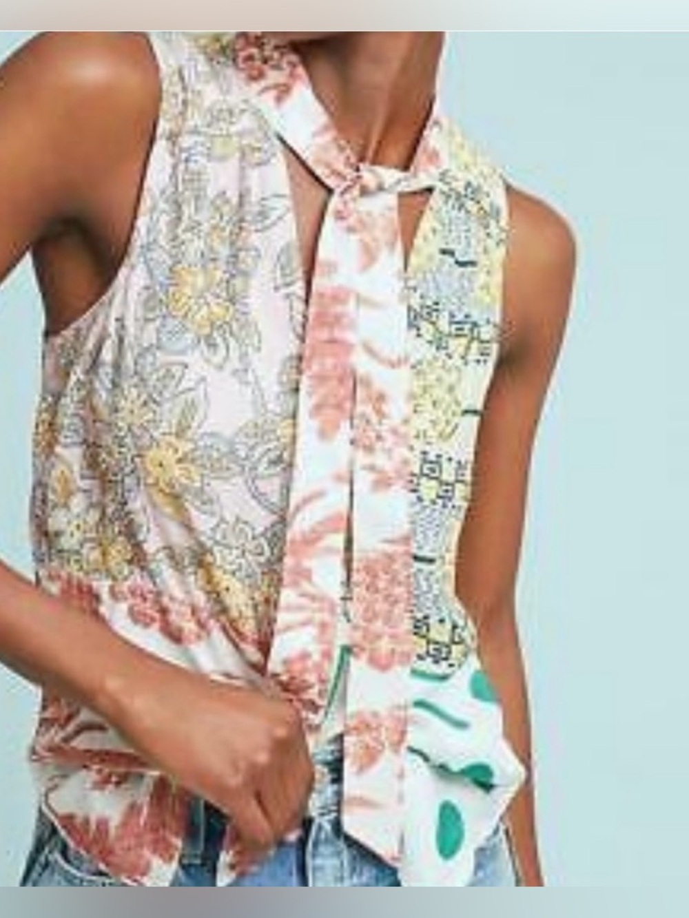 Anthropologie Moulinette Soeurs Venezia Blouse Sz S Mixed Print Artsy Summer